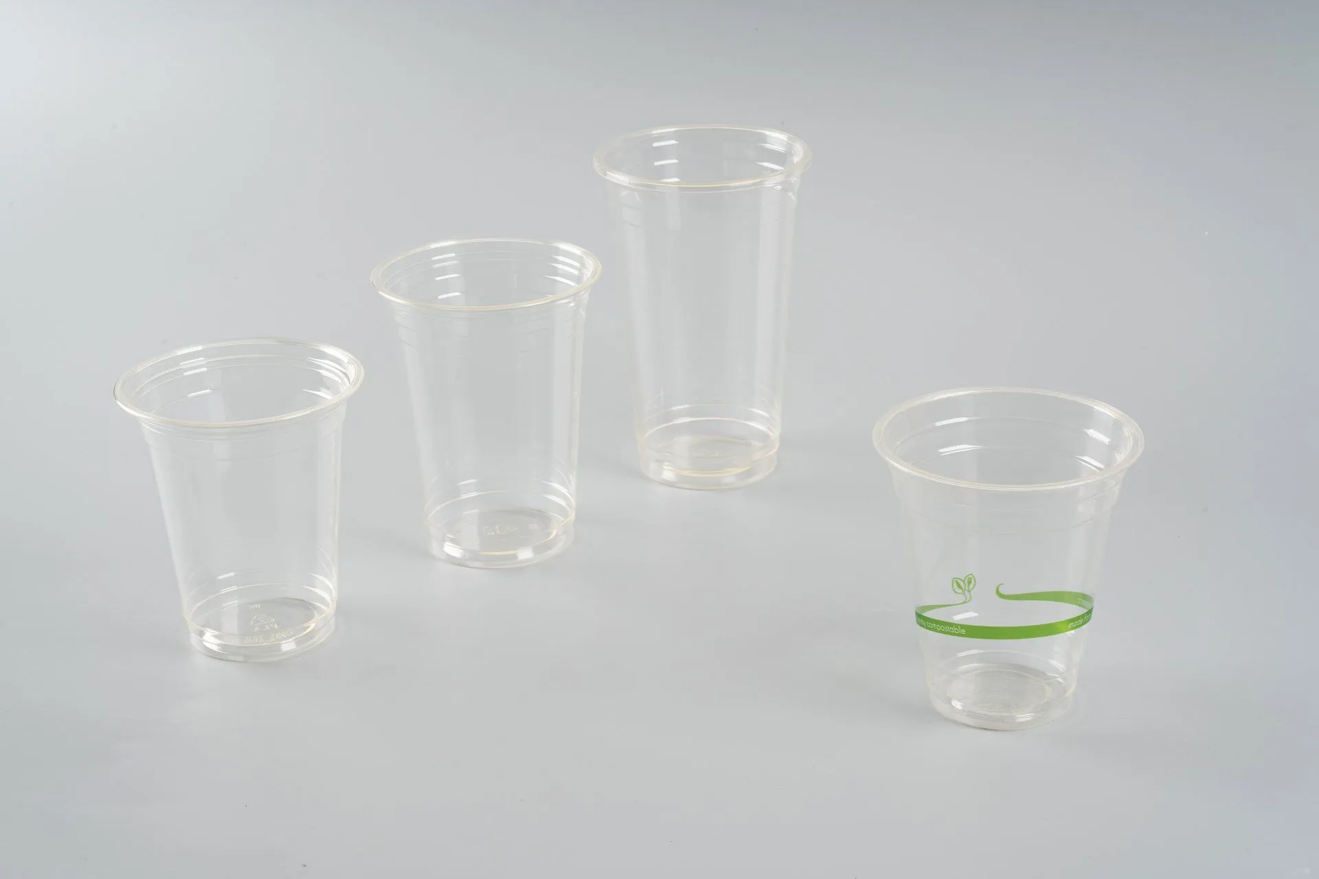 Clear rigid cups with colored rim